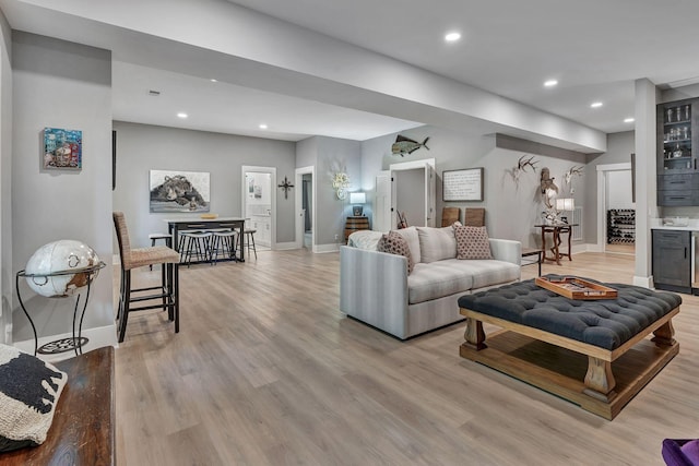 2670 Morgan Rd, Joelton, TN 37080 - living room featuring baseboards, recessed lighting, and light wood finished floors