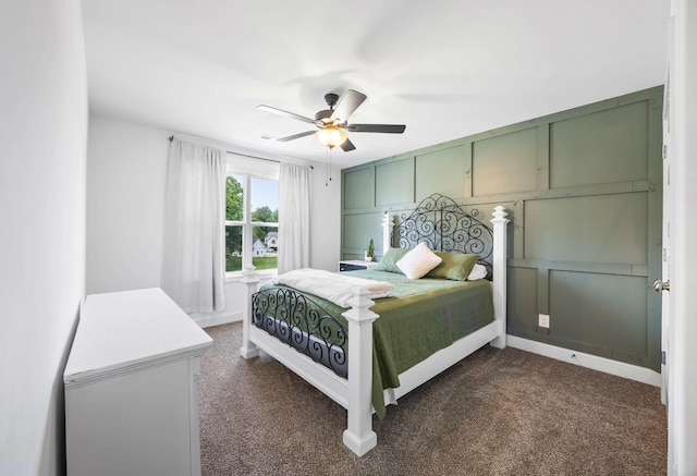 800 Snapdragon Ct, Clarksville, TN 37042 - bedroom with dark carpet, ceiling fan, and baseboards