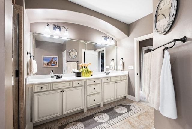 3009 Burnley Ct, Spring Hill, TN 37174 - full bathroom featuring double vanity and tile patterned flooring