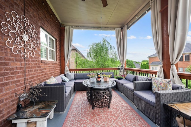3009 Burnley Ct, Spring Hill, TN 37174 - sunroom / solarium featuring outdoor lounge area, ceiling fan, and plenty of natural light