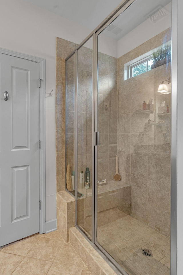 1144 Frewin St, Nolensville, TN 37135 - bathroom with a stall shower and tile patterned floors