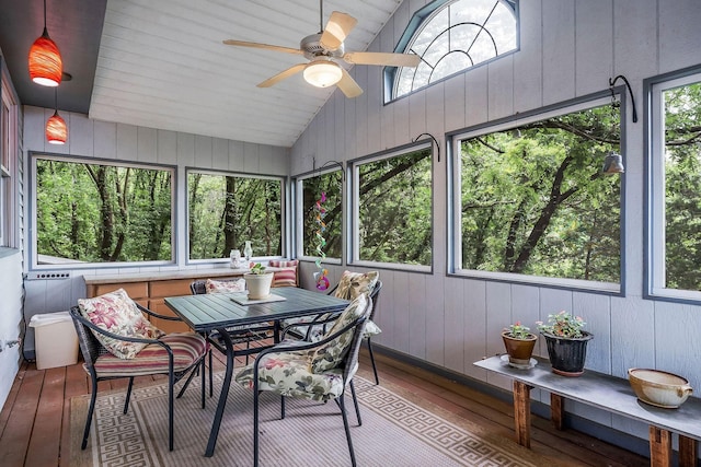 192 Askin Ln, Baxter, TN 38544 - sunroom featuring healthy amount of natural light, ceiling fan, and lofted ceiling
