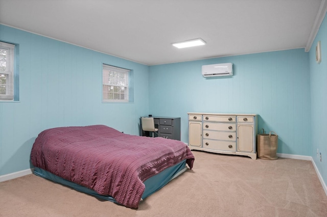 1310 Tabitha Dr, Hixson, TN 37343 - bedroom with an AC wall unit and carpet flooring