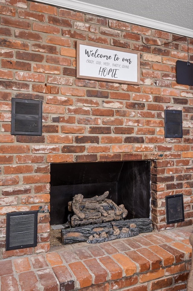 1310 Tabitha Dr, Hixson, TN 37343 - detailed view of a brick fireplace