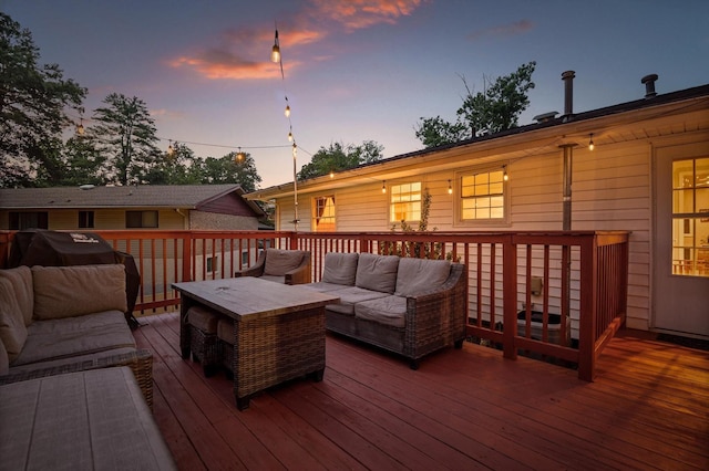 1310 Tabitha Dr, Hixson, TN 37343 - wooden terrace featuring an outdoor living space