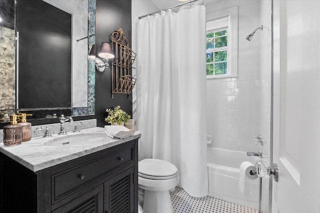5400 Hillsboro Pike, Nashville, TN 37215 - bathroom with toilet, vanity, and shower / bath combination with curtain