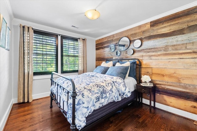 5400 Hillsboro Pike, Nashville, TN 37215 - bedroom with wooden walls, crown molding, wood finished floors, and baseboards