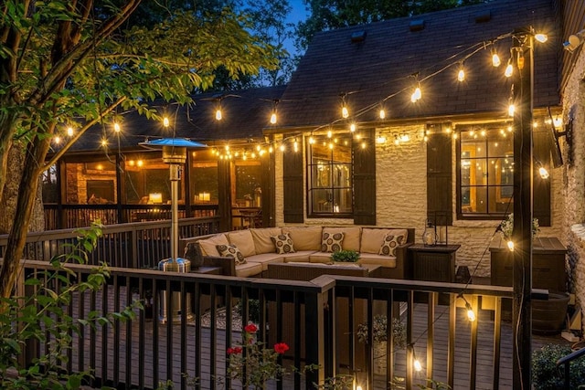 5400 Hillsboro Pike, Nashville, TN 37215 - patio at twilight featuring outdoor lounge area