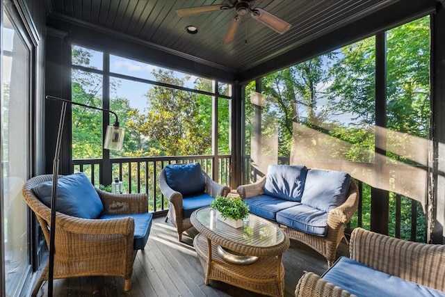 5400 Hillsboro Pike, Nashville, TN 37215 - sunroom / solarium featuring outdoor lounge area and a ceiling fan