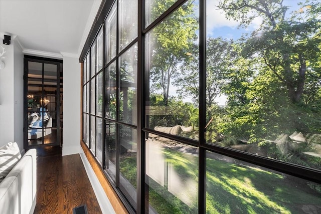 5400 Hillsboro Pike, Nashville, TN 37215 - unfurnished sunroom with ornamental molding and wood finished floors