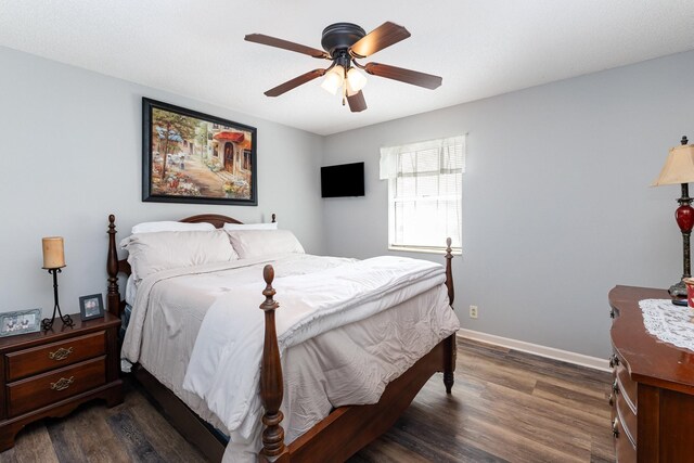 1113 Jacksons Valley Rd, Hermitage, TN 37076 - bedroom with dark wood finished floors, baseboards, and ceiling fan