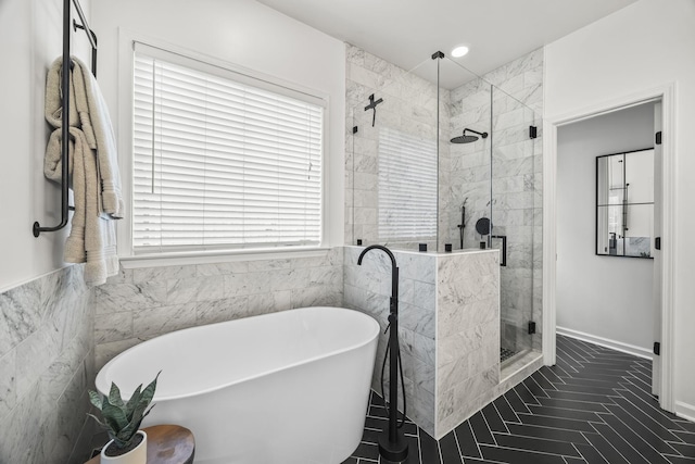 5517 Nevil Pt, Brentwood, TN 37027 - bathroom with a freestanding bath and a stall shower