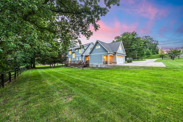 2107 Kidd Rd, Nolensville, TN 37135 - back of house at dusk with driveway