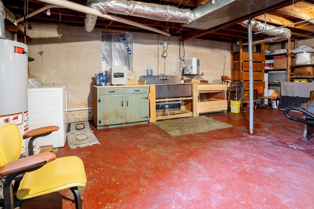 406 Longview St, Camden, TN 38320 - unfinished basement featuring gas water heater