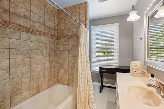 5720 Saint Charles Ct, Hermitage, TN 37076 - bathroom featuring vanity and shower / tub combo with curtain