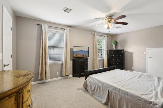 5720 Saint Charles Ct, Hermitage, TN 37076 - bedroom featuring baseboards, light colored carpet, and a ceiling fan