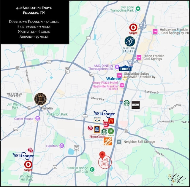 440 Ridgestone Dr, Franklin, TN 37064 - map of property / related area