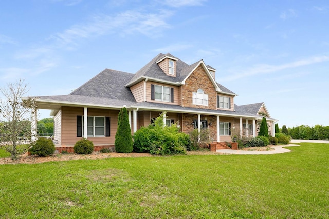 5740 Johnson Rd, Murfreesboro, TN 37127 - view of front of home featuring covered porch, a front yard, and roof with shingles