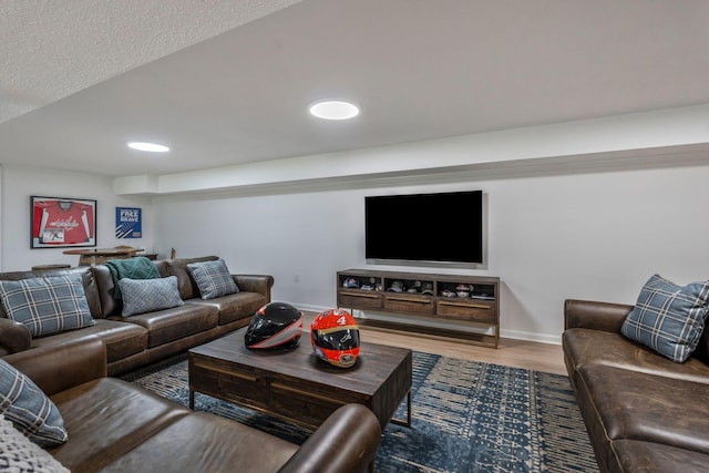 933 Percy Warner Blvd, Nashville, TN 37205 - living area with baseboards, wood finished floors, and recessed lighting