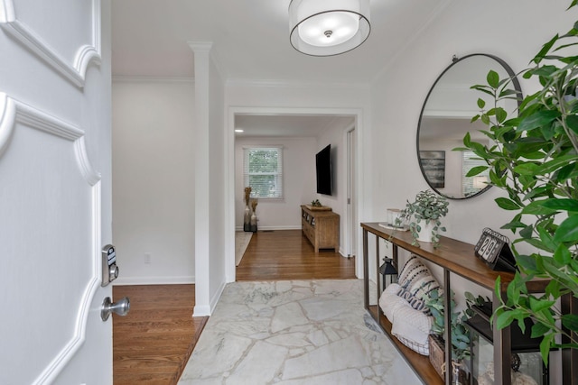 933 Percy Warner Blvd, Nashville, TN 37205 - entrance foyer featuring ornamental molding and wood finished floors