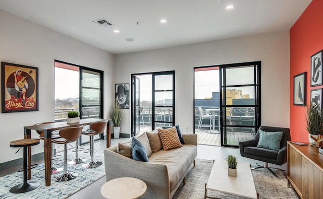 1900 12th Ave S Unit 502, Nashville, TN 37203 - living room featuring recessed lighting