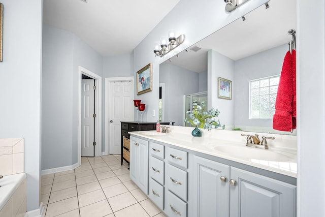 116 Macy Ct, Christiana, TN 37037 - full bathroom with double vanity, a bath, and tile patterned floors