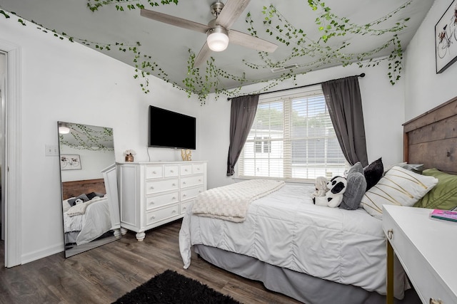 116 Macy Ct, Christiana, TN 37037 - bedroom with dark wood finished floors, ceiling fan, and baseboards