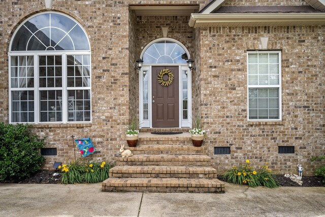 116 Macy Ct, Christiana, TN 37037 - doorway to property featuring crawl space and brick siding