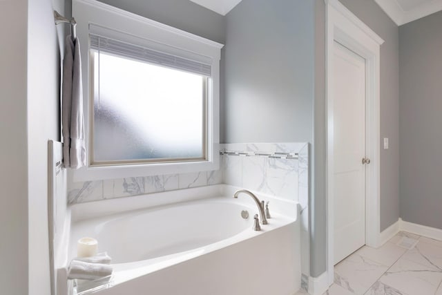 140 Split Rail Ln, Spring Hill, TN 37174 - full bath featuring a garden tub and marble look tiles