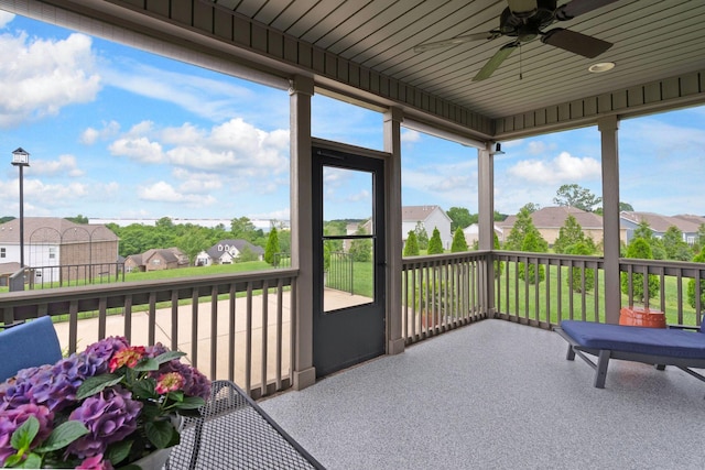 140 Split Rail Ln, Spring Hill, TN 37174 - sunroom with a ceiling fan, a residential view, and plenty of natural light