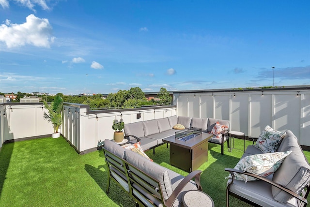 603 51st Ave, Nashville, TN 37209 - view of yard with an outdoor living space with a fire pit