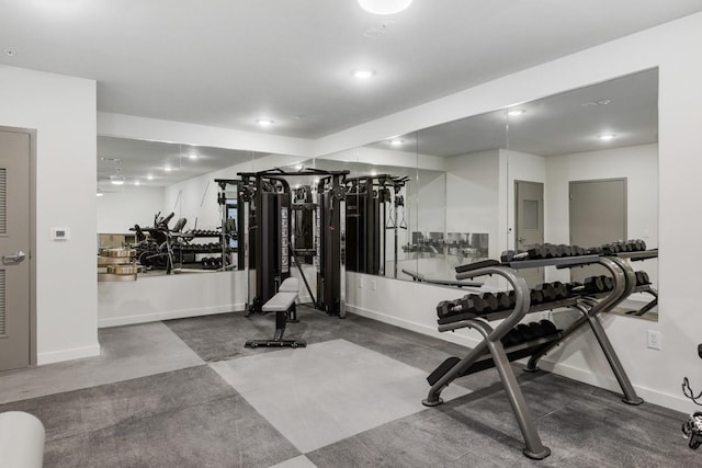 600 E Trinity Ln Unit 20, Nashville, TN 37207 - exercise room featuring baseboards and recessed lighting