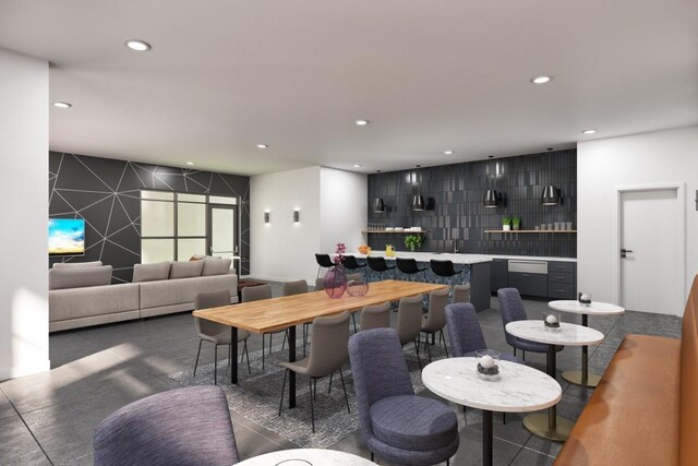 600 E Trinity Ln Unit 20, Nashville, TN 37207 - dining area with recessed lighting and a community bar