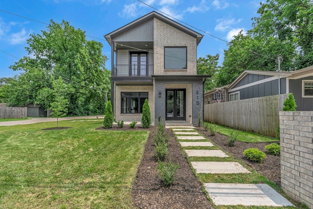 415 S University St, Murfreesboro, TN 37130 - contemporary home with french doors, brick siding, and a balcony