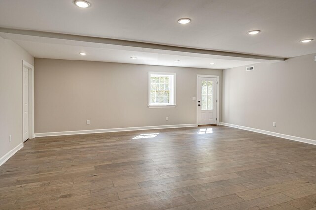 4626 Cato Rd, Nashville, TN 37218 - empty room with recessed lighting, dark wood finished floors, and baseboards