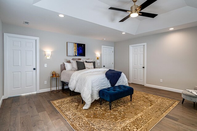 4626 Cato Rd, Nashville, TN 37218 - bedroom with wood finished floors, baseboards, recessed lighting, and a ceiling fan