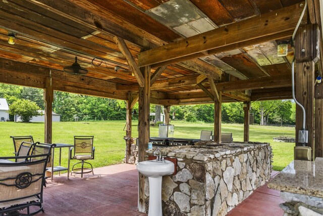 29 Roger Monk Rd, Petersburg, TN 37144 - view of patio / terrace featuring view of wooded area