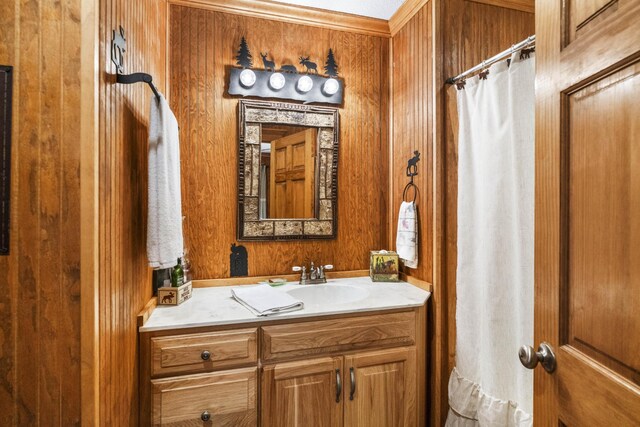 29 Roger Monk Rd, Petersburg, TN 37144 - full bathroom featuring vanity and wood walls