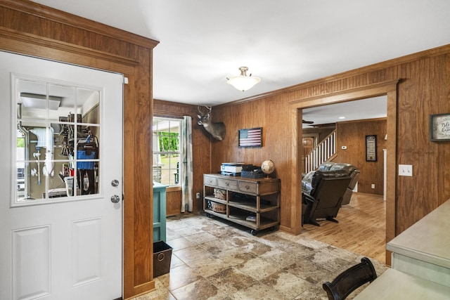 29 Roger Monk Rd, Petersburg, TN 37144 - foyer entrance featuring wooden walls and stairway