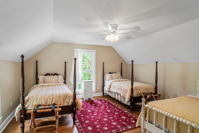 29 Roger Monk Rd, Petersburg, TN 37144 - bedroom with wood finished floors, lofted ceiling, ceiling fan, and baseboards