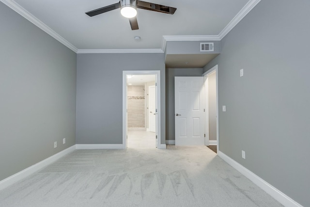 3201 Aspen Grove Dr Unit M4, Franklin, TN 37067 - unfurnished bedroom with ornamental molding, baseboards, carpet floors, a ceiling fan, and connected bathroom