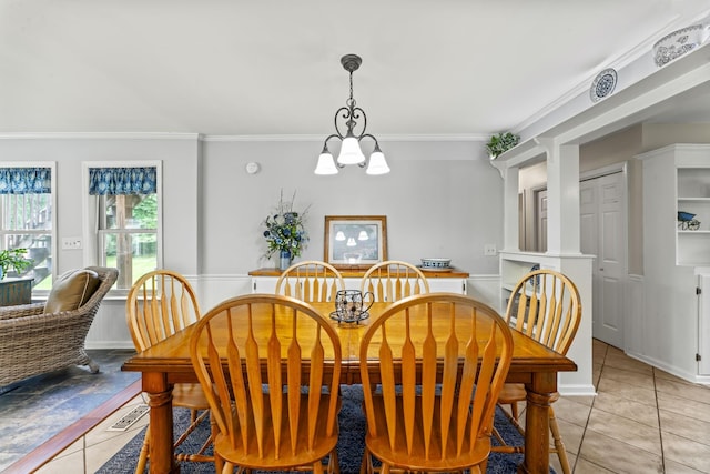 4312 Seminary Rd, Smyrna, TN 37167 - dining room with a chandelier, crown molding, and light tile patterned floors