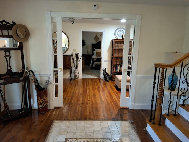 900 Sorghum Hollow Rd, Pulaski, TN 38478 - entrance foyer with wood-type flooring, stairs, and baseboards