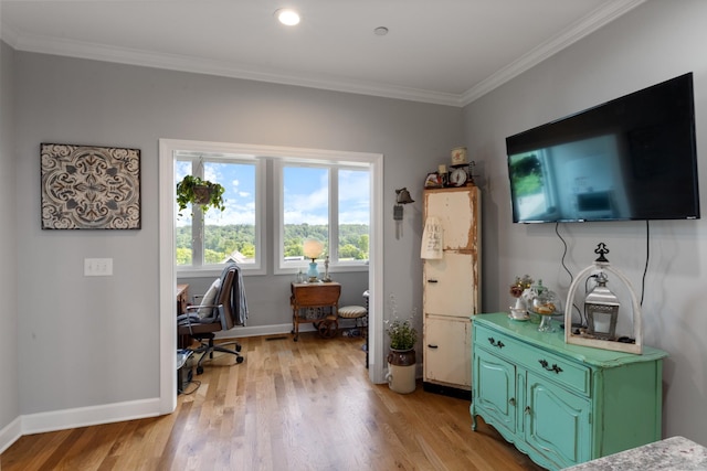 111 Madeleine Way, Kingston Springs, TN 37082 - office space with light wood-style floors, crown molding, and baseboards