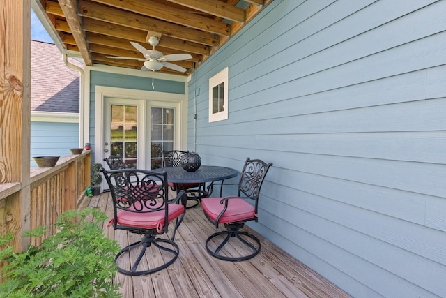 111 Madeleine Way, Kingston Springs, TN 37082 - deck featuring outdoor dining space and a ceiling fan