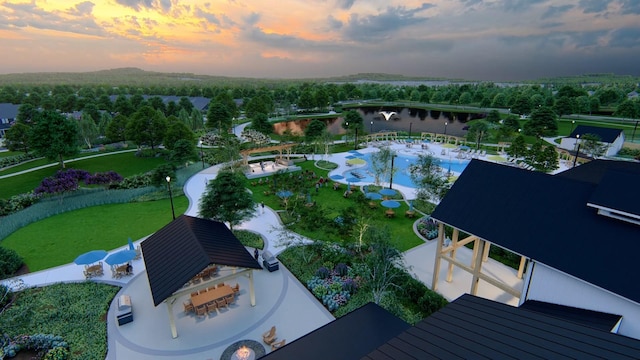 325 Sharp Way, Murfreesboro, TN 37128 - aerial view at dusk of view of pool area and a water view