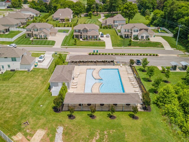 705 Rain Meadow Ct, Spring Hill, TN 37174 - aerial perspective of suburban area featuring a pool