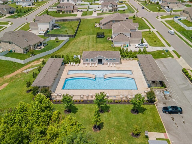 705 Rain Meadow Ct, Spring Hill, TN 37174 - aerial perspective of suburban area featuring a pool area