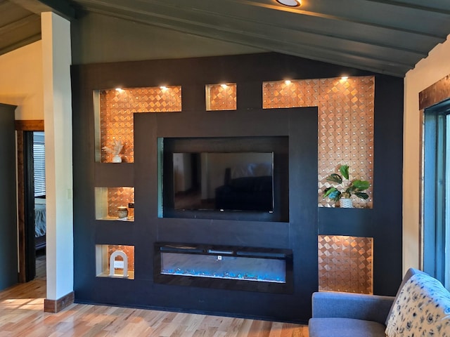 371 Leader Dr, New Johnsonville, TN 37134 - detailed view of a glass covered fireplace and wood finished floors