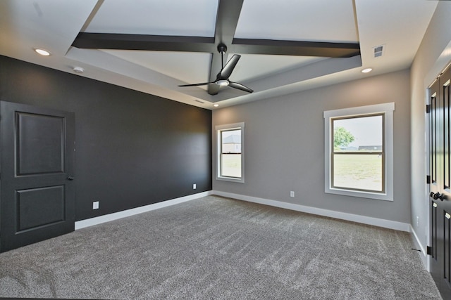 796 N Leath Rd, Portland, TN 37148 - empty room with recessed lighting, carpet floors, a ceiling fan, baseboards, and healthy amount of natural light